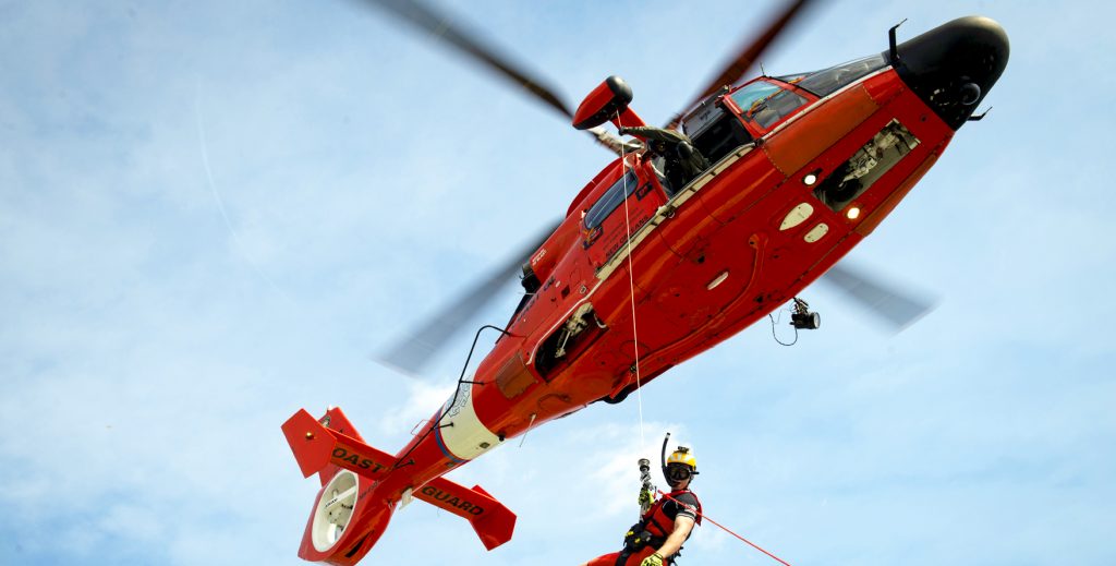 Coast Guard Chopper Almost Plunges into Gulf of Mexico During Alabama Coast Cruise Ship Rescue